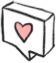 A heart-shaped sign box